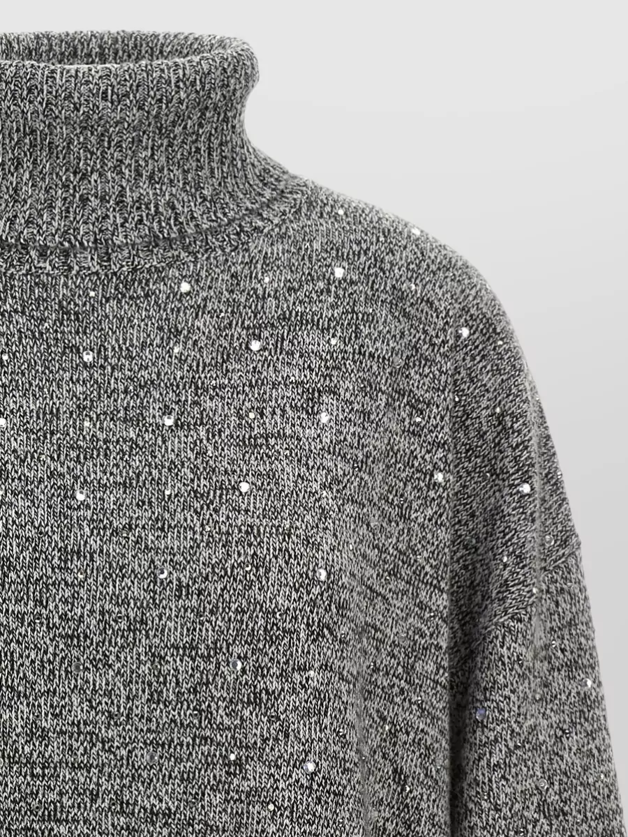 Pinko Crystal-Embellished Turtleneck Sweater