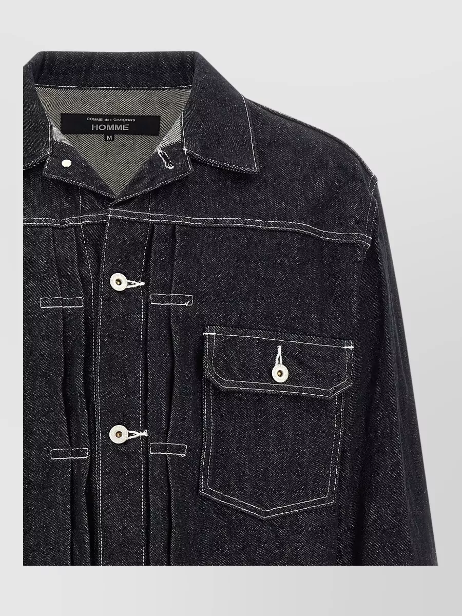 Comme Des Garçons Pleated Denim Jacket