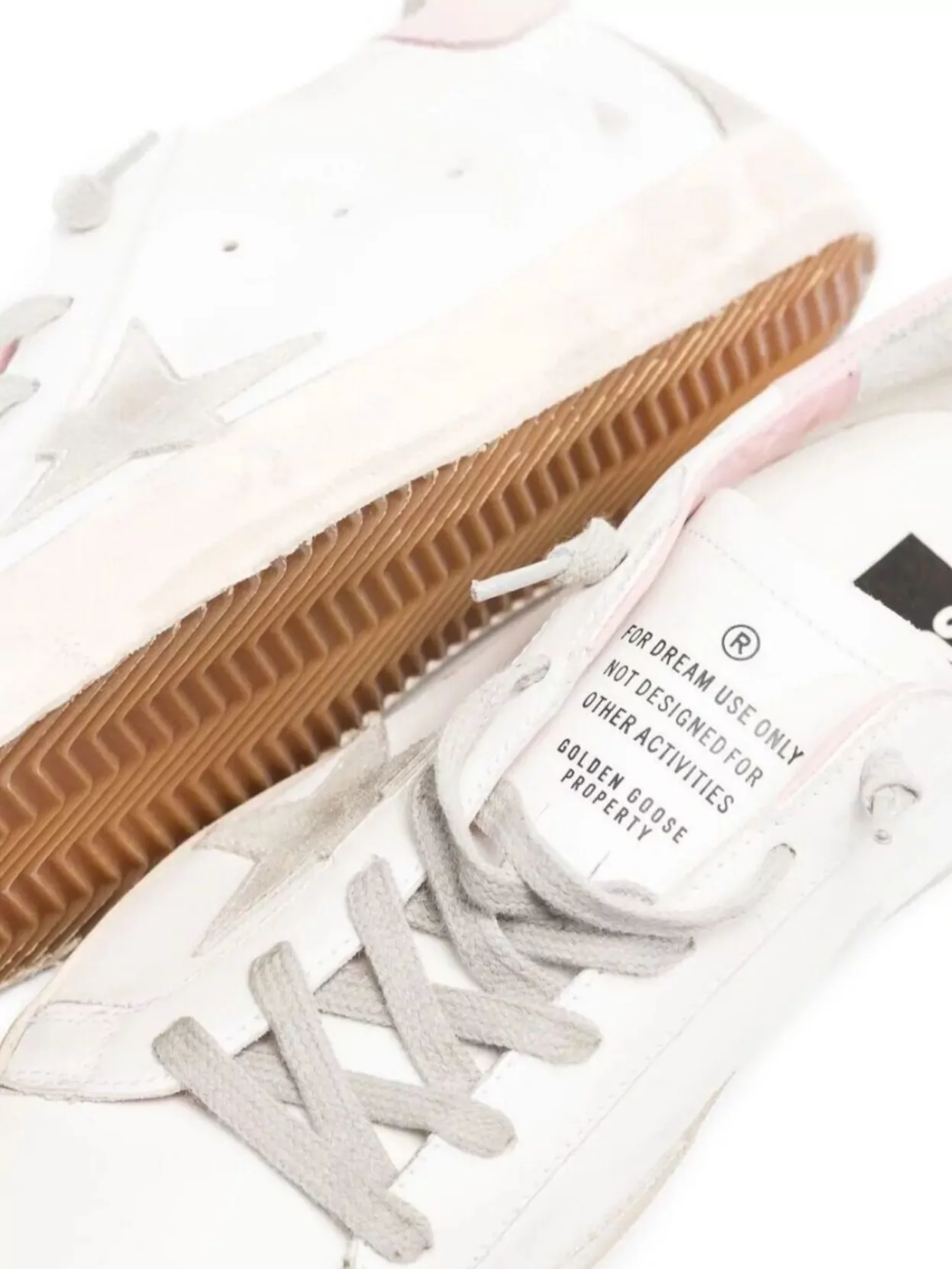 Golden Goose Leather Upper Sneakers With Suede Star Patch In Neutral
