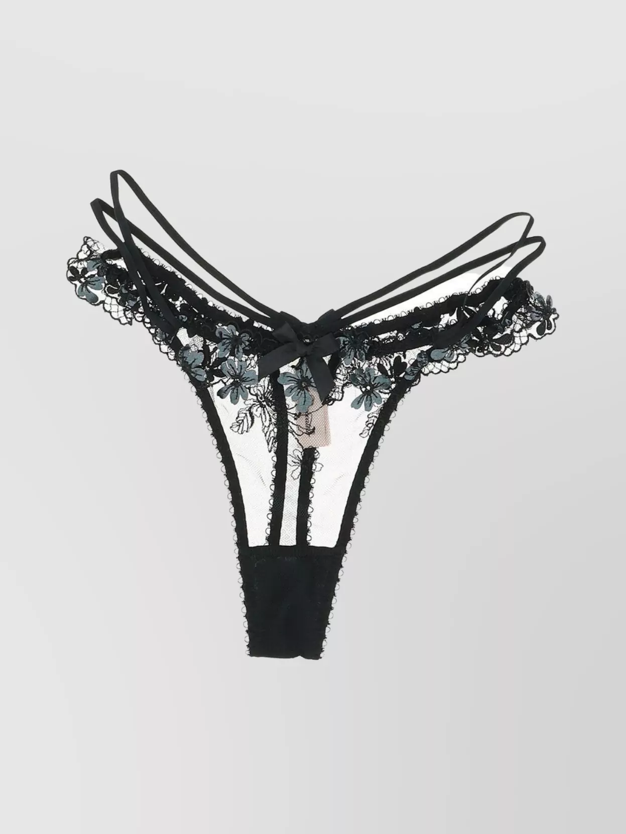Shop Agent Provocateur Thong With Bow And Lace Detailing