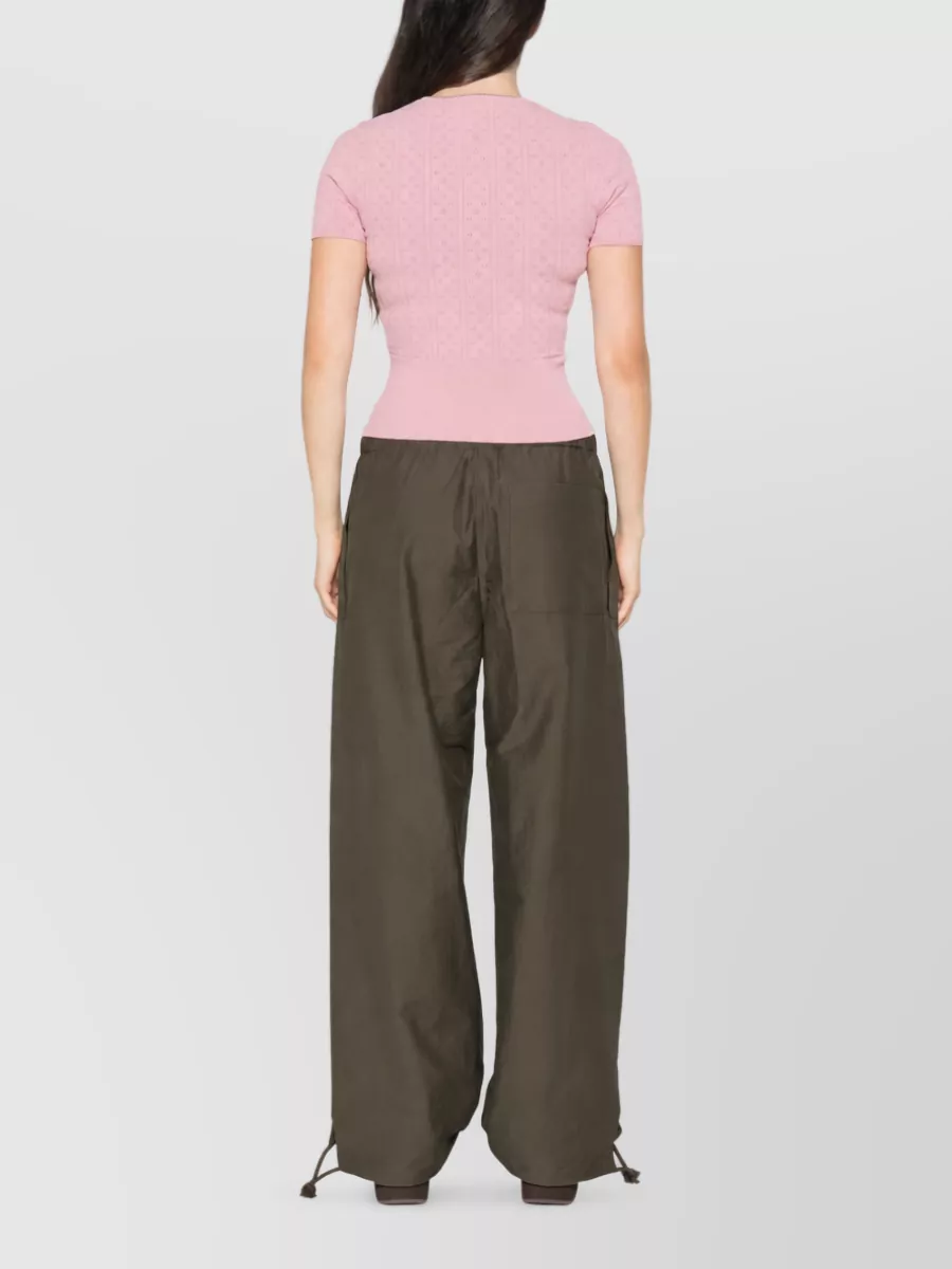 Jw Anderson Pointelle Knit Slim-Fit Short-Sleeve Cotton Top