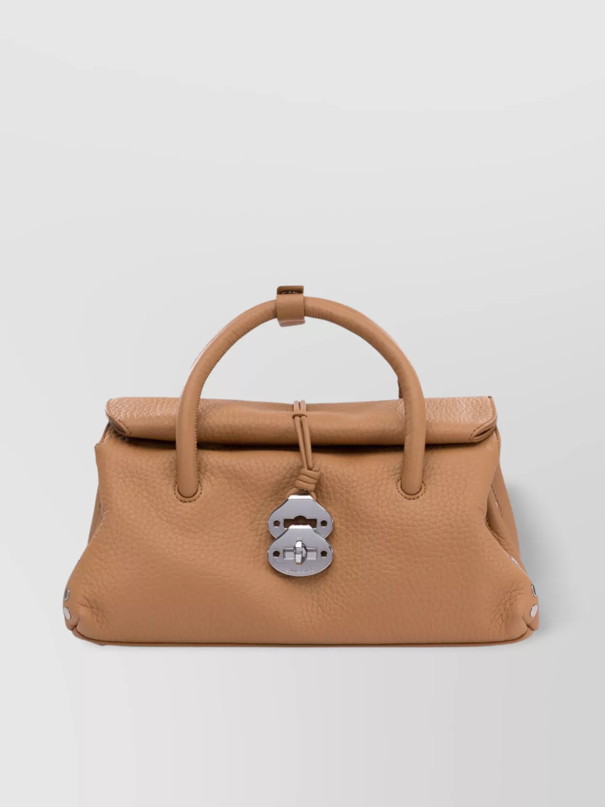 Zanellato Studded Leather Shoulder Bag With Detachable Strap