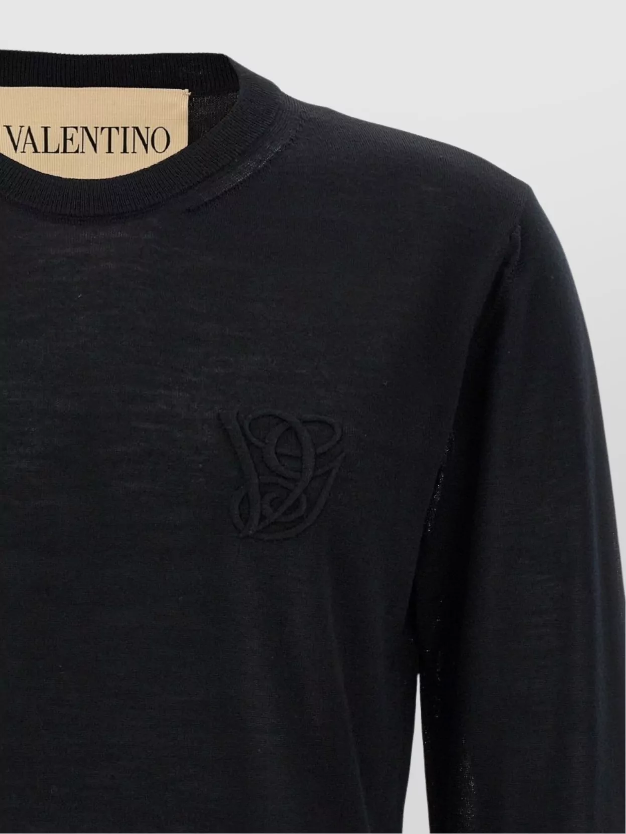 Valentino Garavani Logo Embroidery Crew Neck Sweater