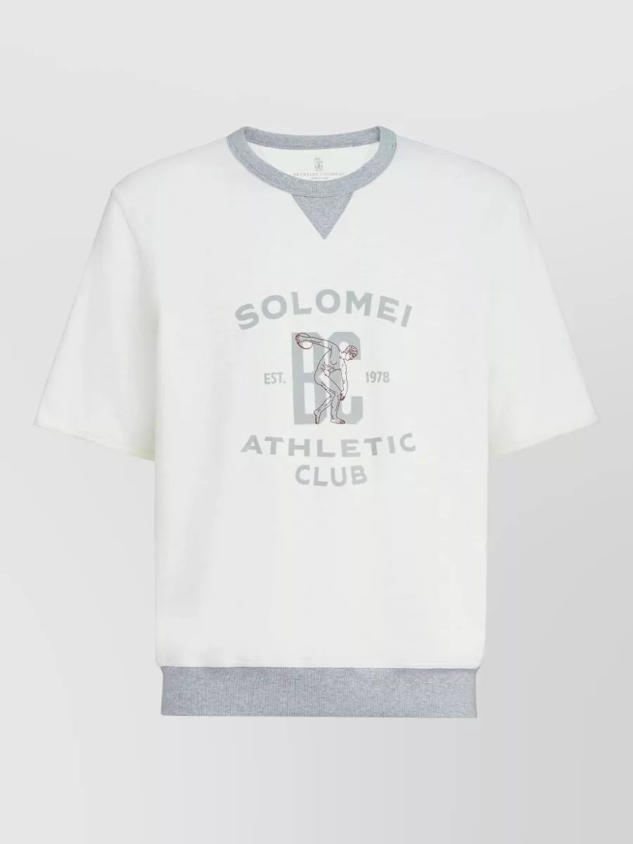 Brunello Cucinelli Cotton linen short-sleeve logo-print t-shirt