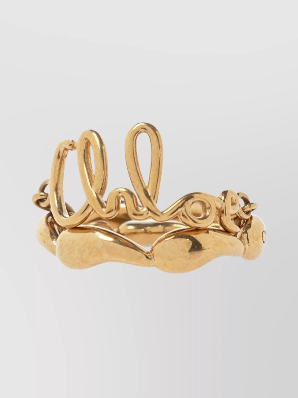Chloé Iconic Chain Ring With Polished Script Design
