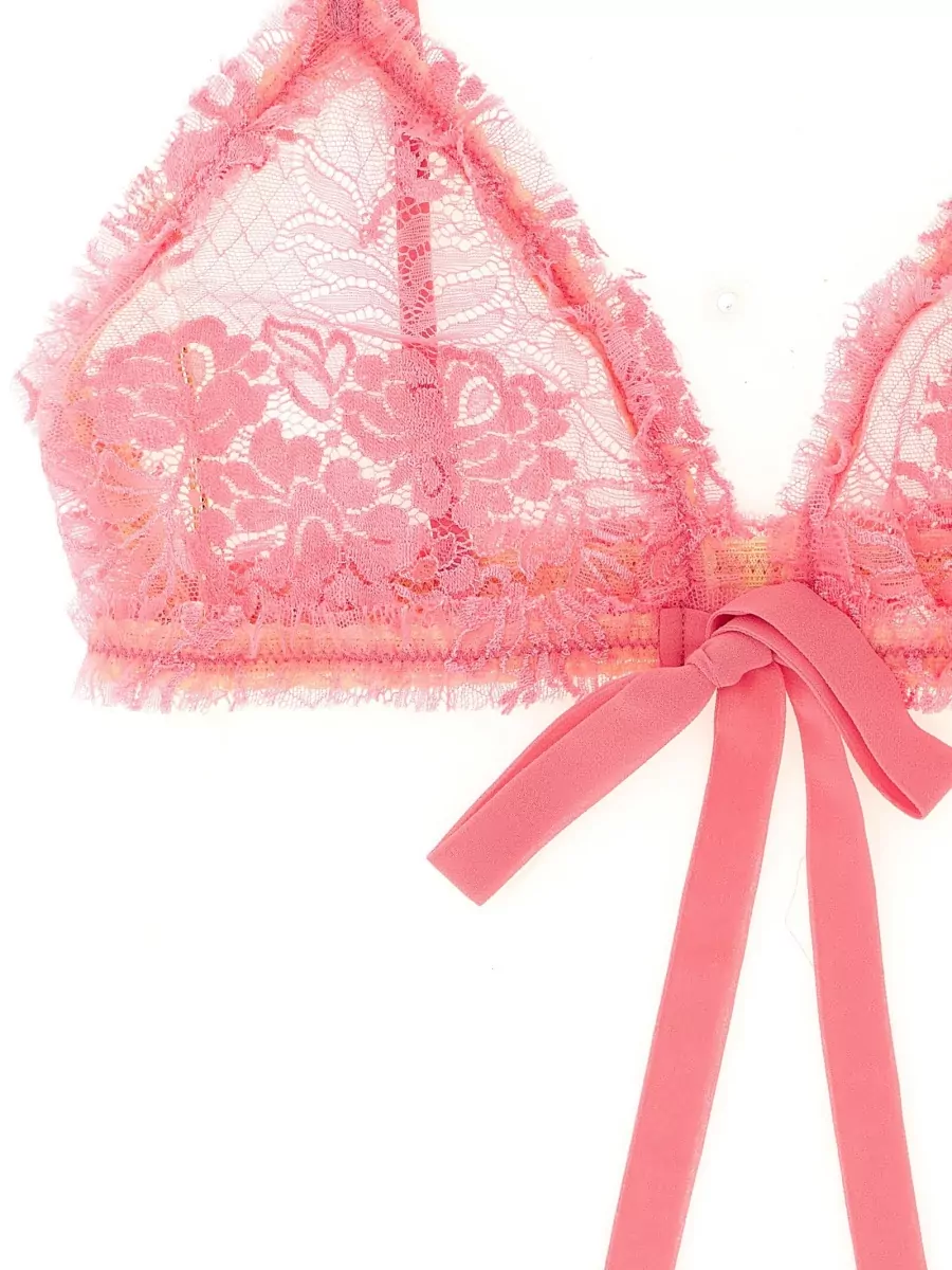 The Attico Floral Lace Triangle Bra