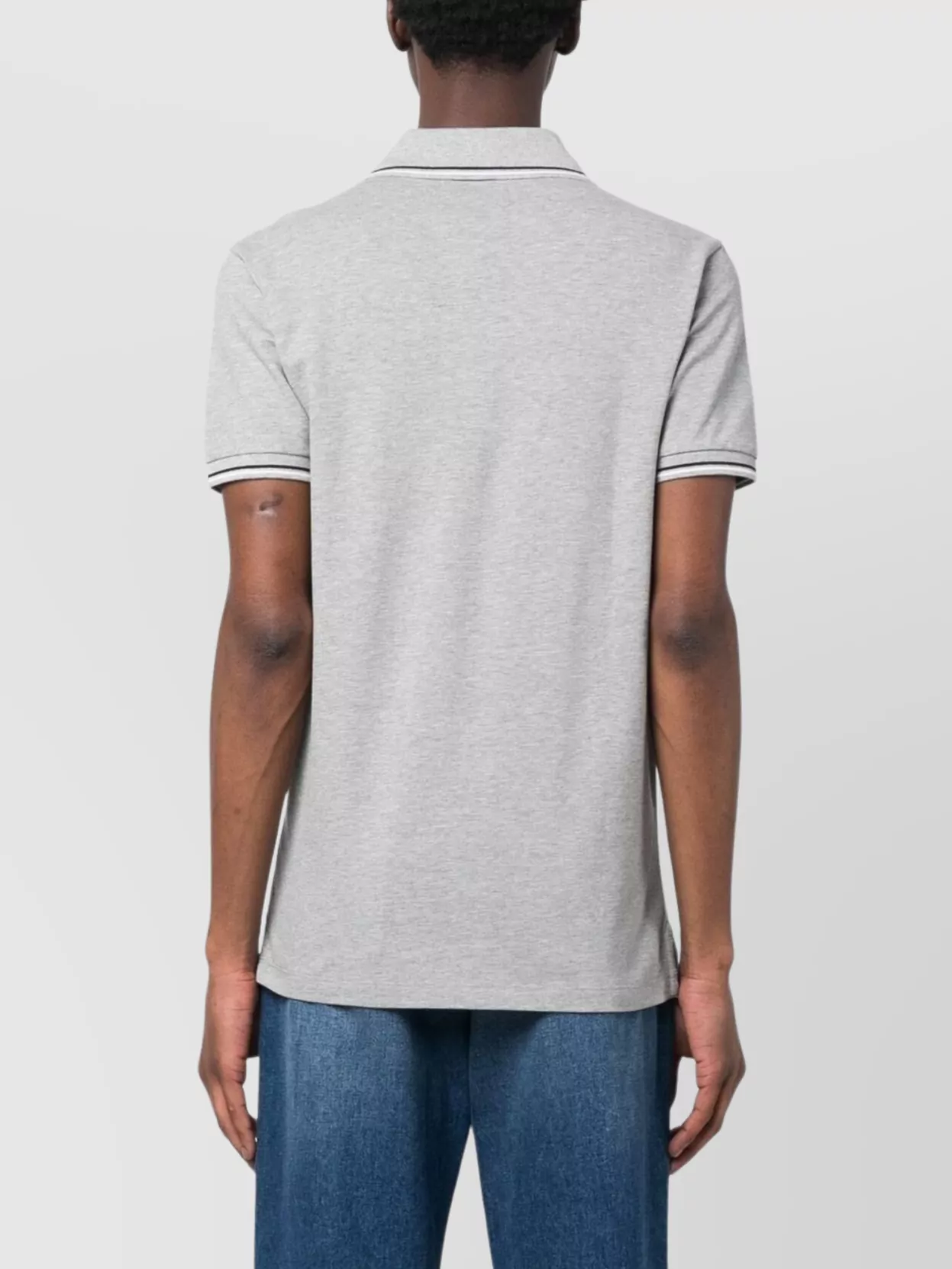 Emporio Armani Shirt With Collar And Side Slits In Gray