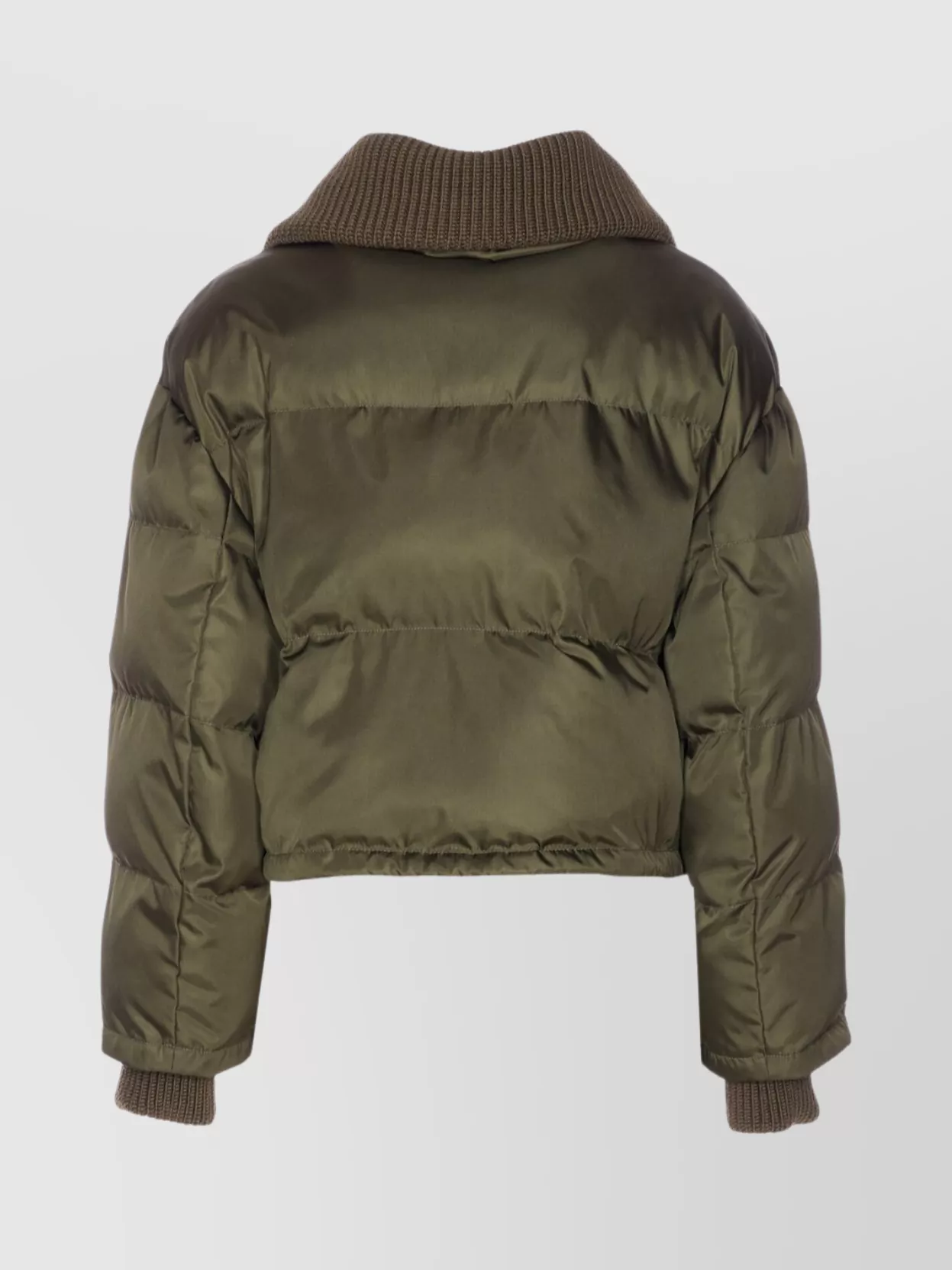 Gucci Cropped Bomber Jacket Drawstring Hem In Green