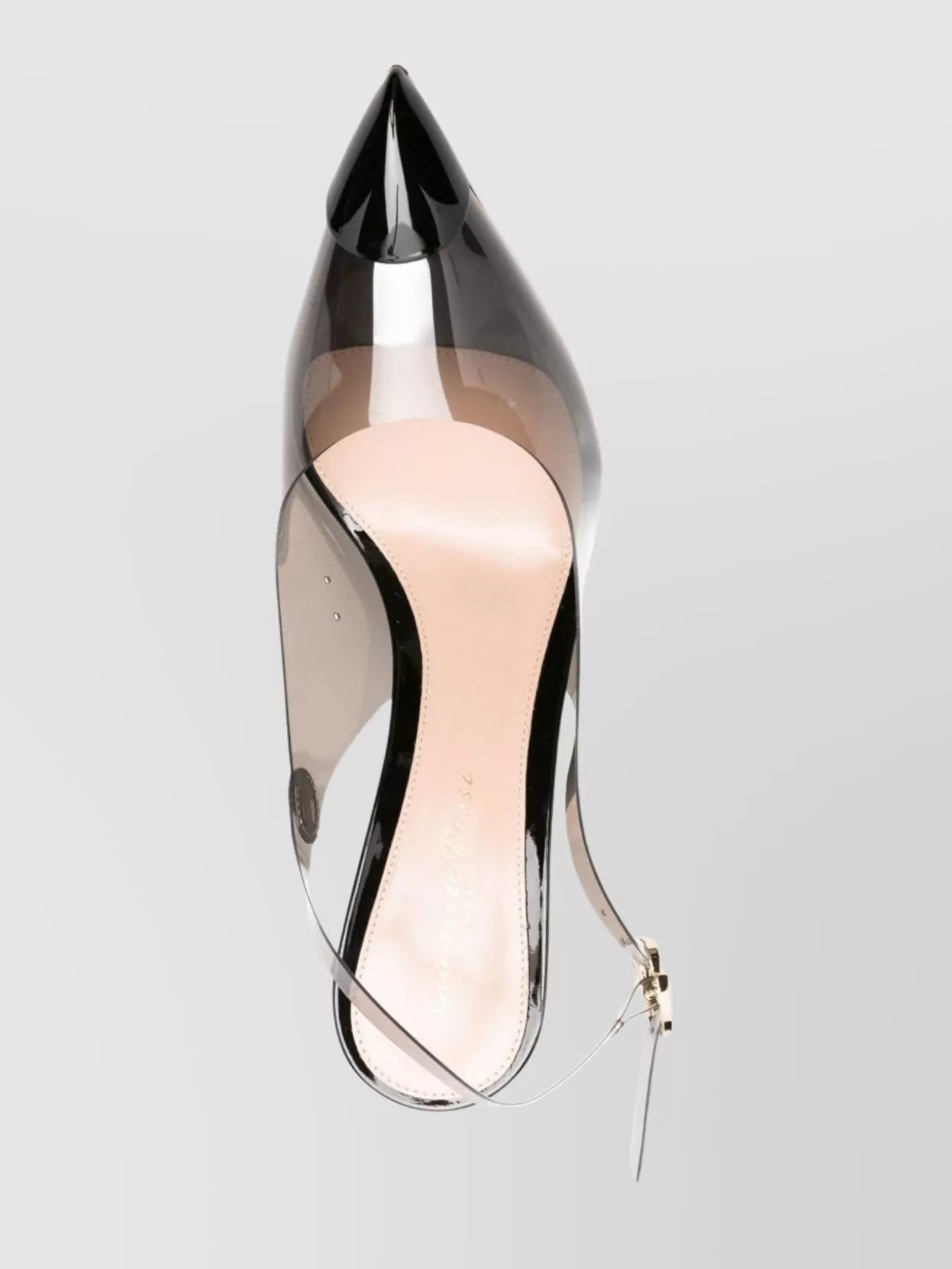 Gianvito Rossi Transparent Buckle Pointed Toe Mid Heel Pumps