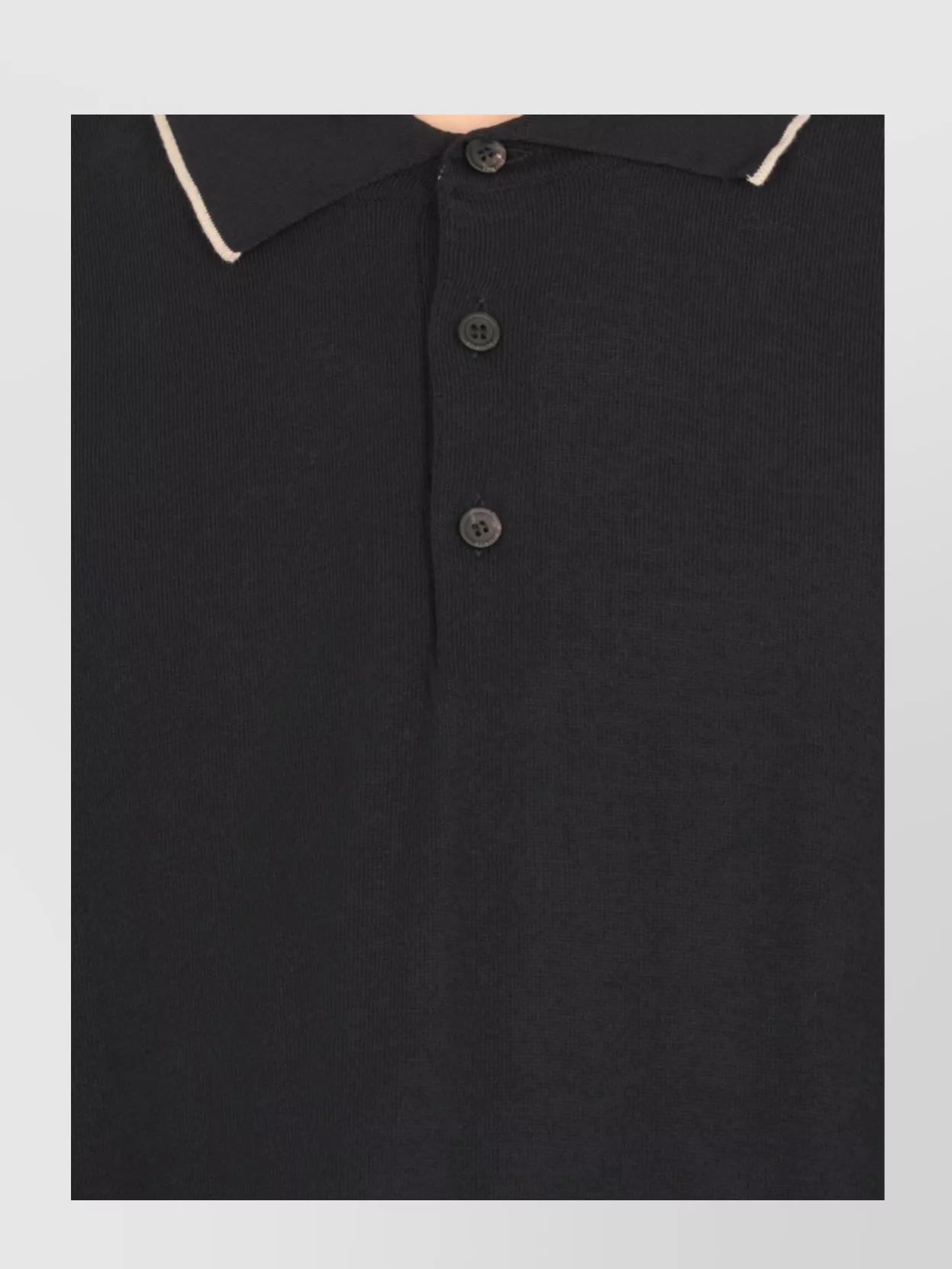 Peserico Ribbed Cotton Polo Shirt With Contrast Trim