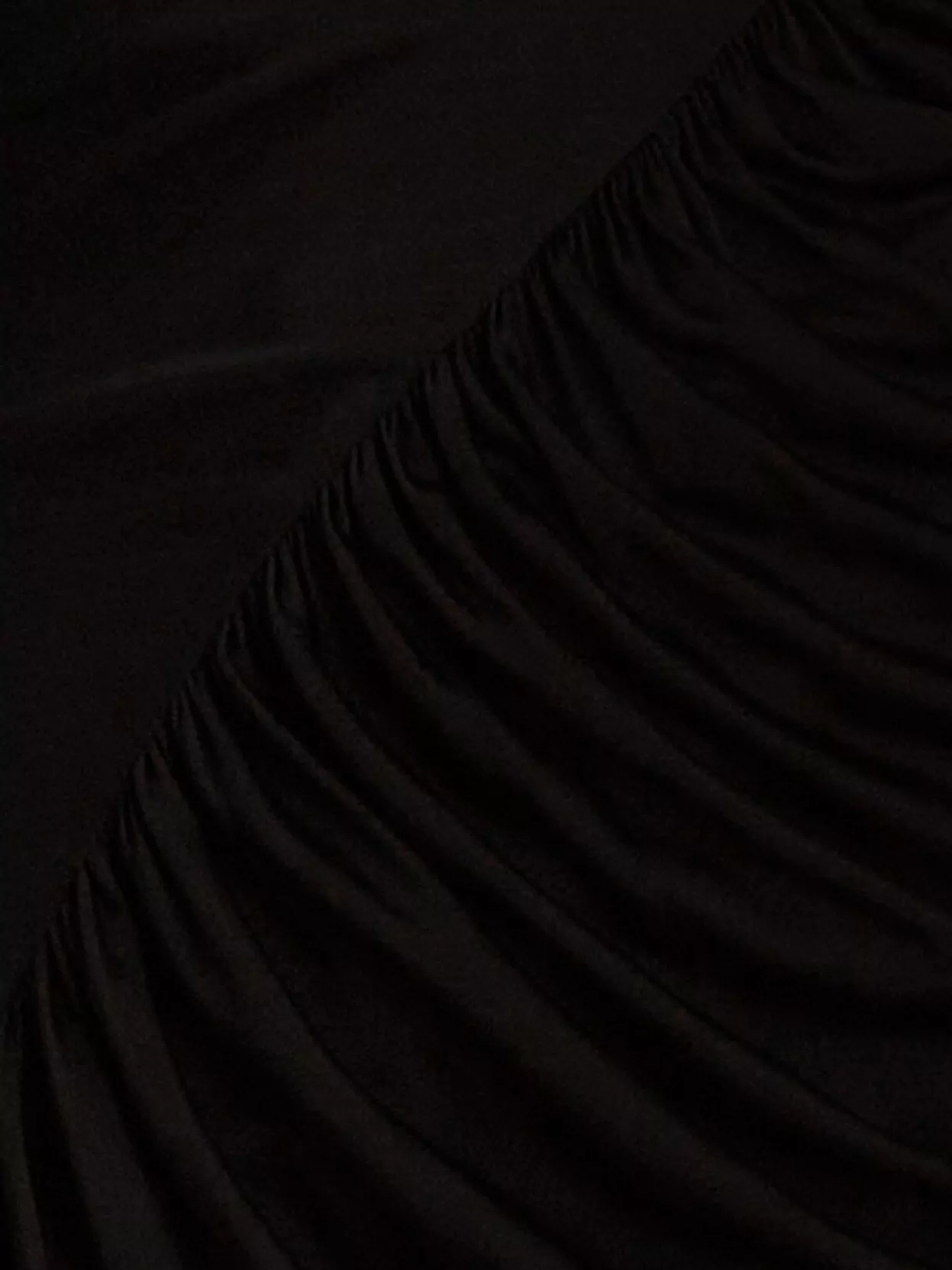 Saint Laurent Draped V-Neckline Long Sleeves Asymmetric Dress