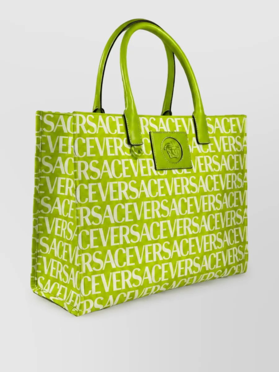 Versace La Medusa Large Canvas Tote Bag