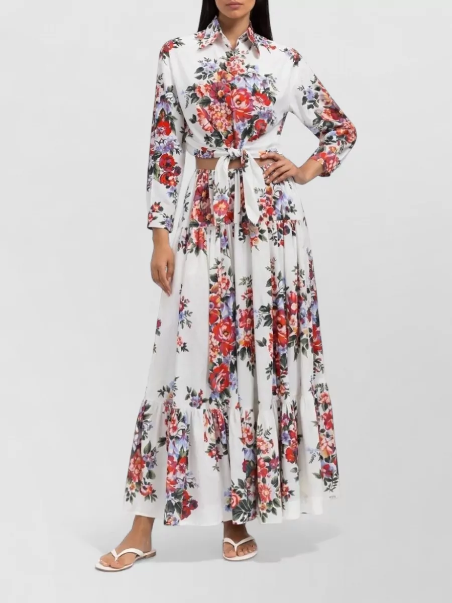Dolce&Gabbana floral cotton shirt belted waist