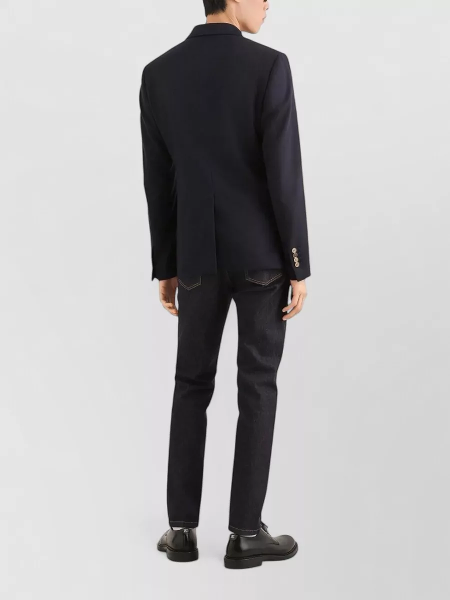 Dolce&Gabbana Virgin Wool Long-Sleeve Polo Shirt