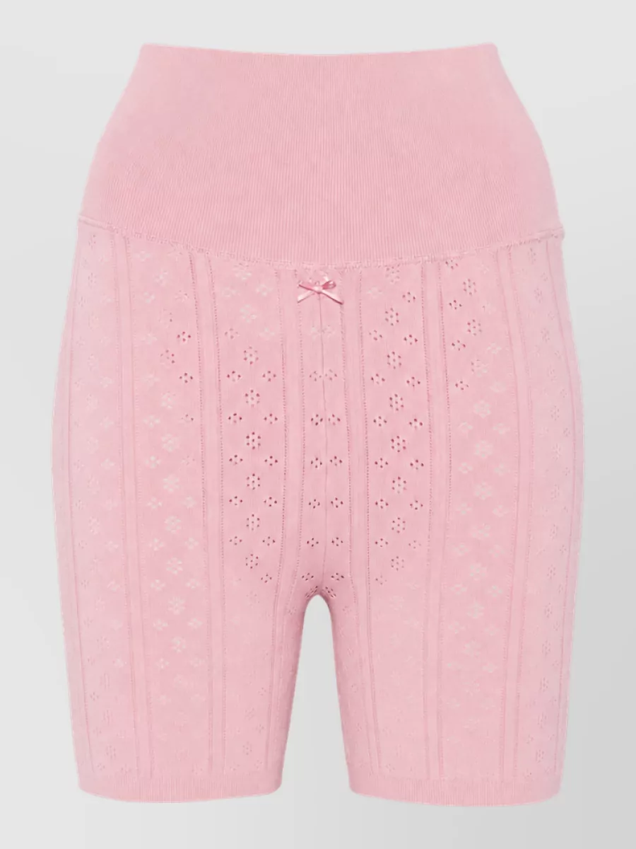 Jw Anderson Cotton Pointelle Knit High-Rise Shorts