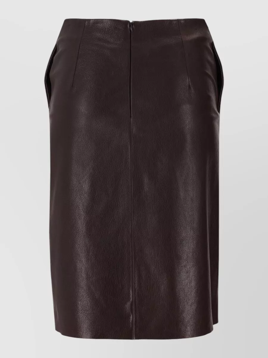 La Rose leather pencil skirt