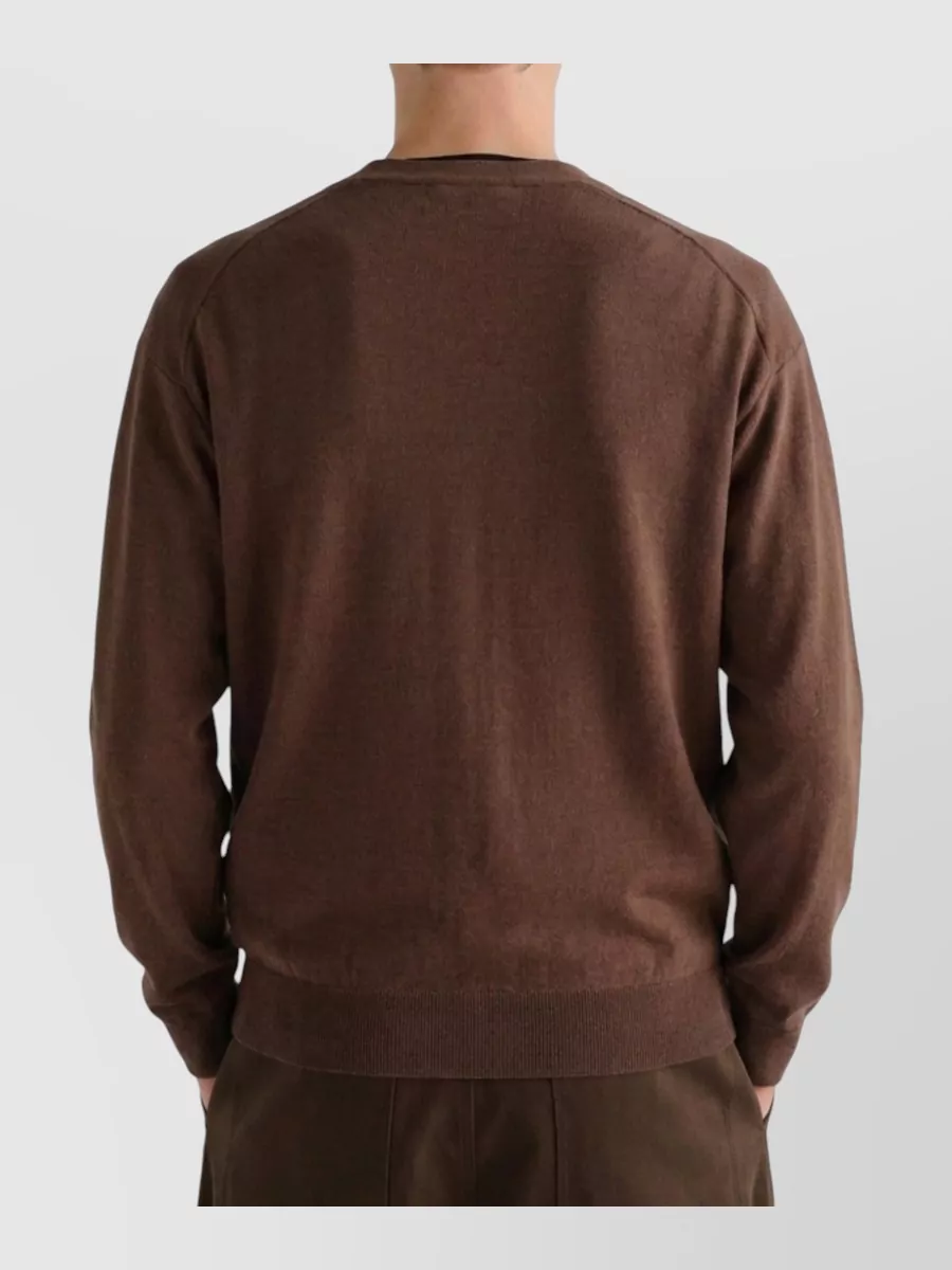 Lemaire Ribbed Asymmetric V-Neck Cardigan