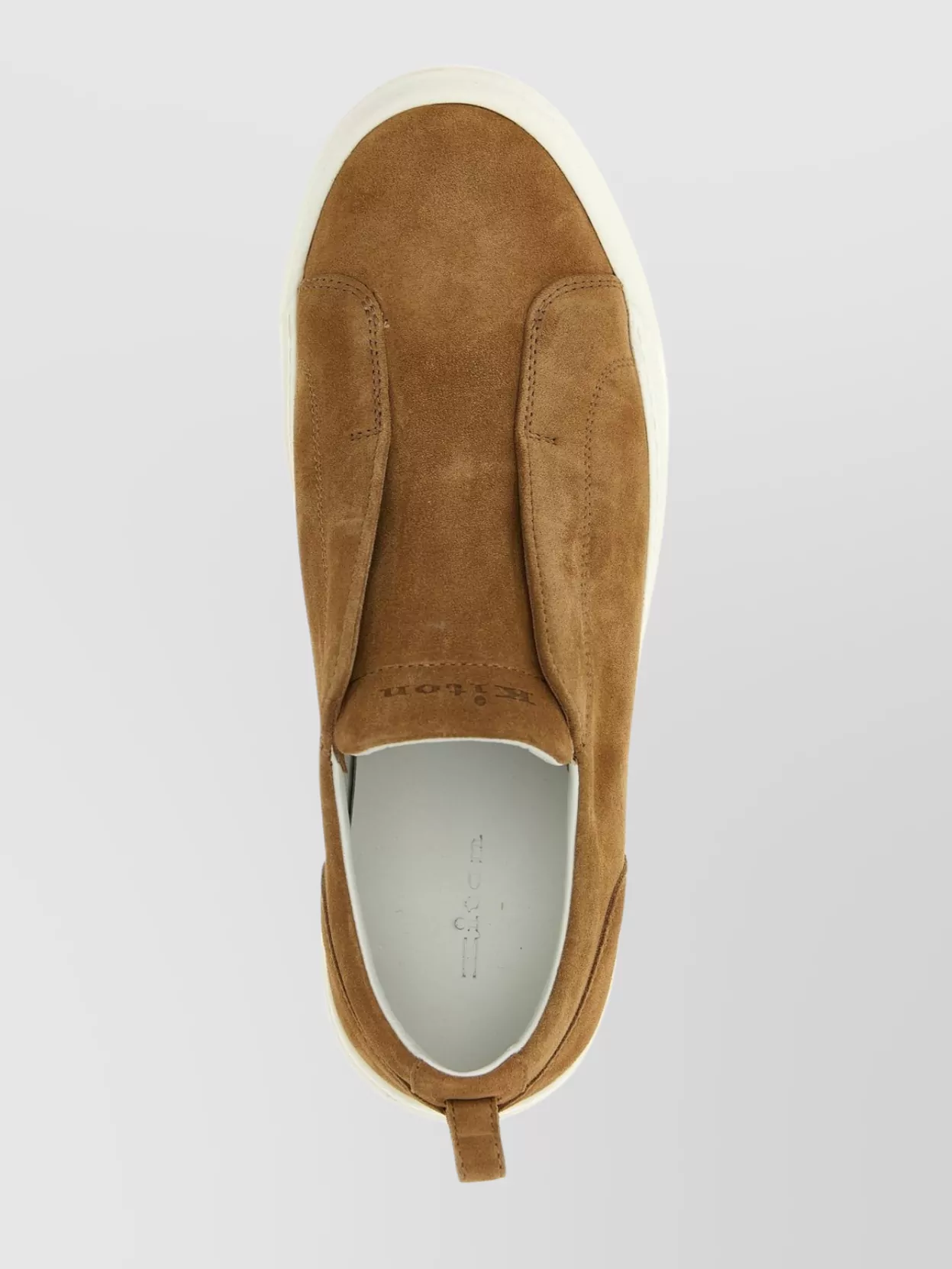 Kiton Round Toe Suede Sneakers With Pull Tab
