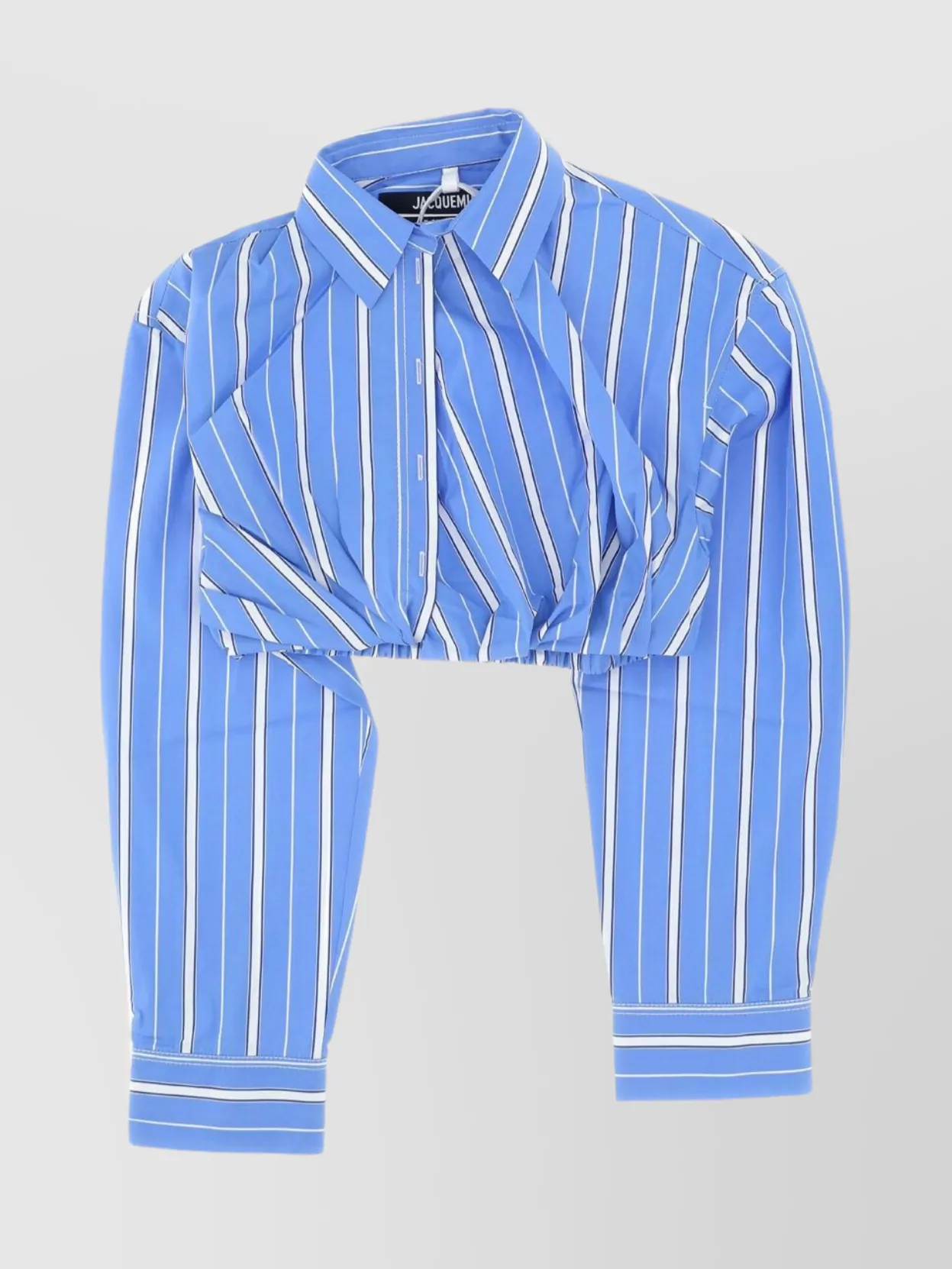 Shop Jacquemus Cropped Striped Shirt Long Sleeves