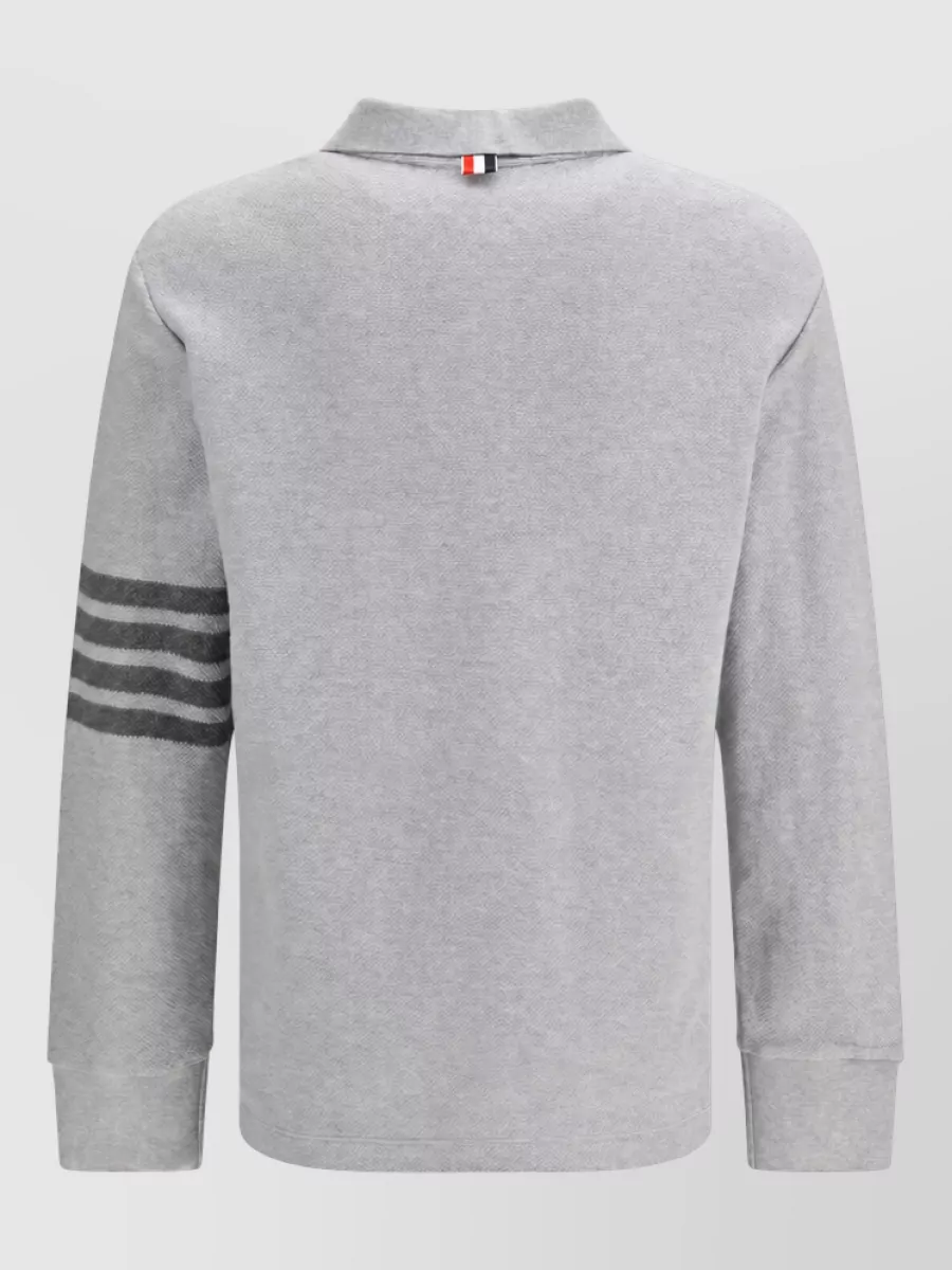 Thom Browne Cotton Piqué Long-Sleeve Polo Shirt
