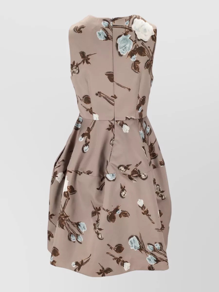 P.a.r.o.s.h Floral Pleated Dress Sleeveless Design