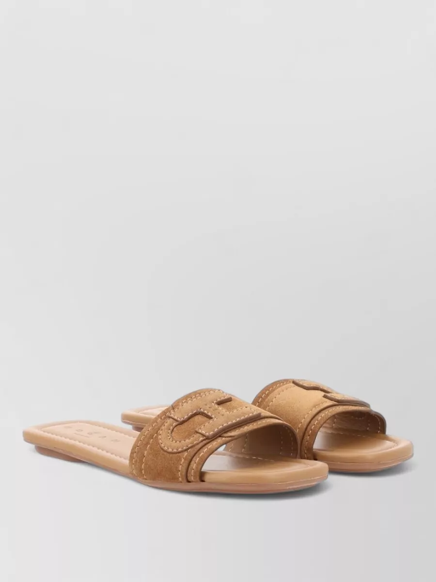 Hogan Leather Slide Sandals