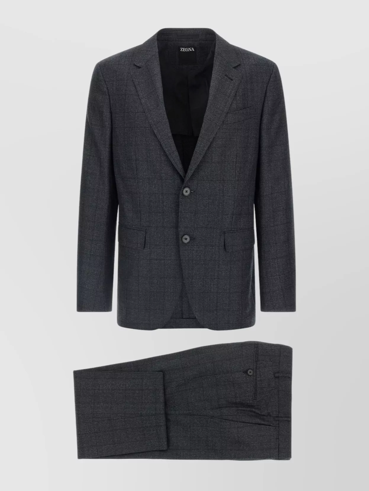 Zegna Tailored Wool Suit Notch Lapel
