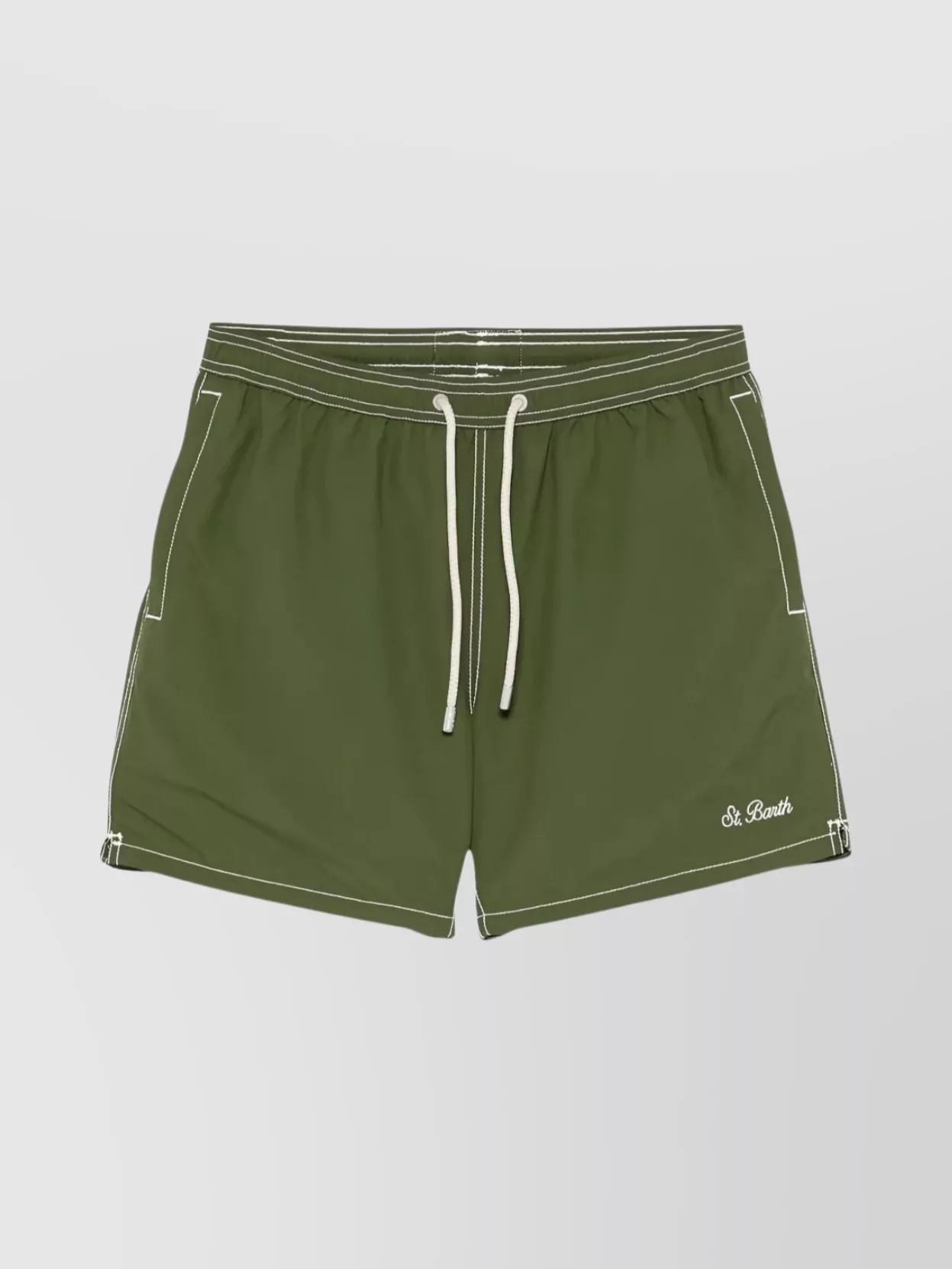 Mc2 Saint Barth Swimwear With Side Pockets And Back Pocket In Green