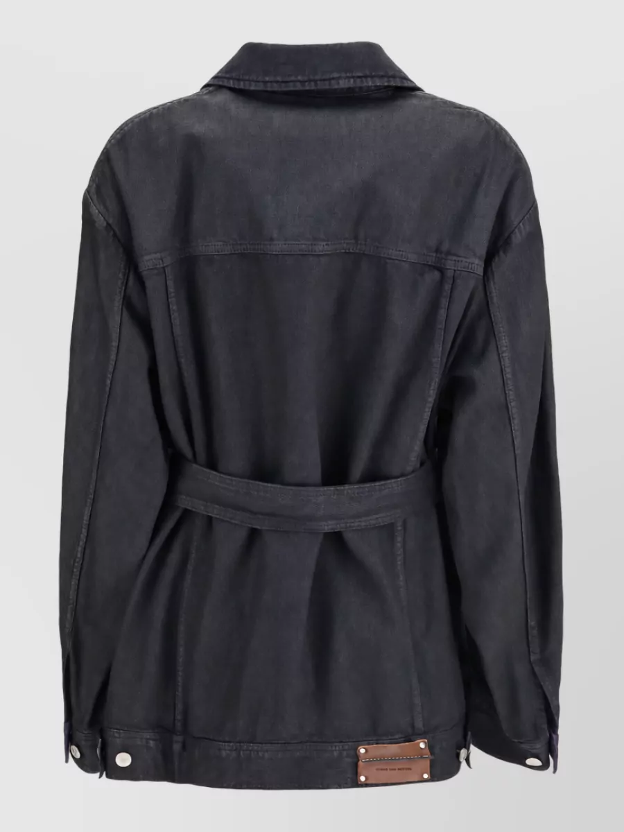 Dries Van Noten Cropped Denim Belted Jacket