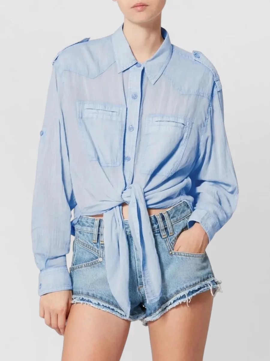 Isabel Marant Etoile Tie-Detail Cotton Shirt