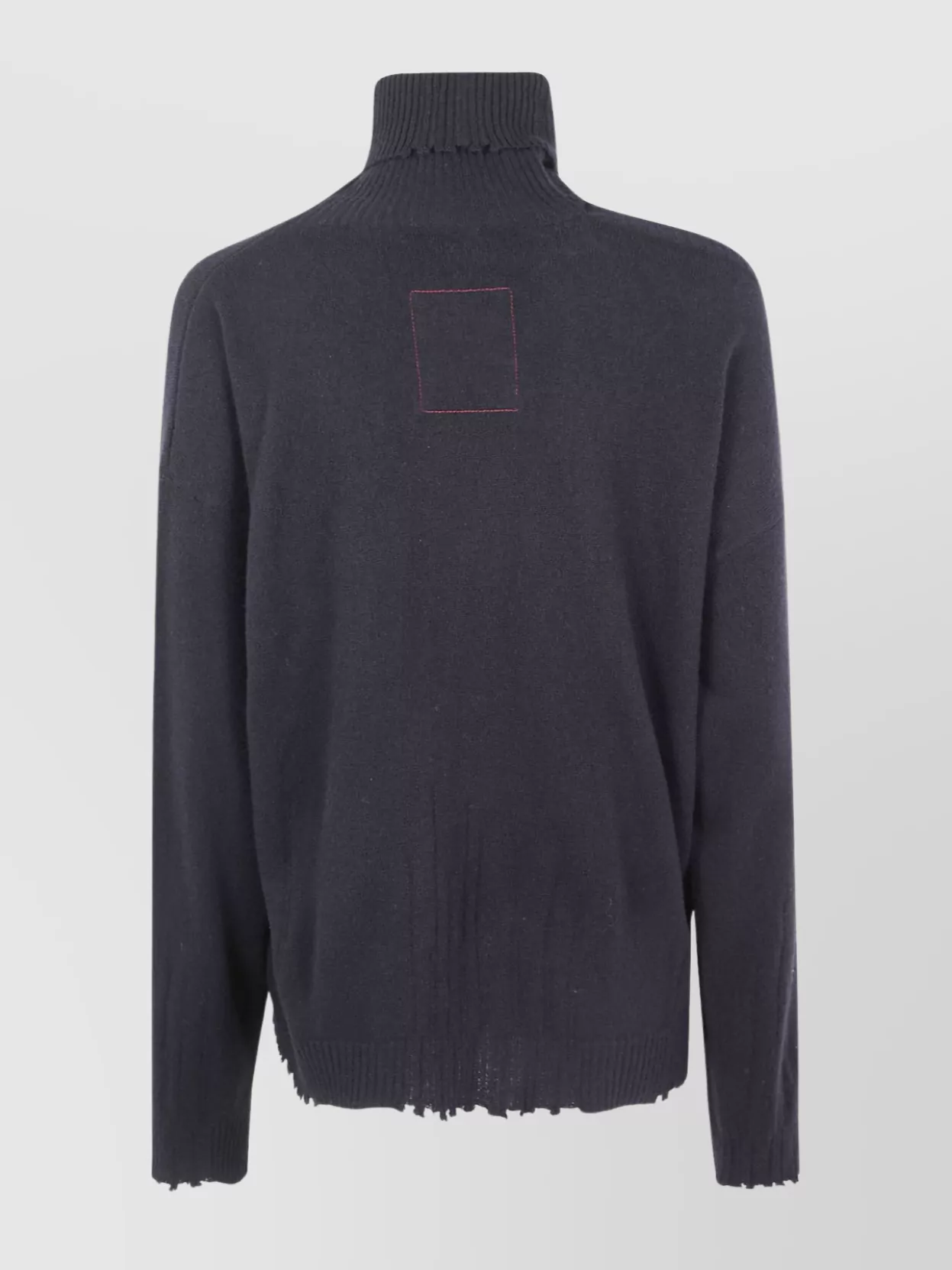 Uma Wang Asymmetric Long Sleeve Turtleneck Knit Top In Blue