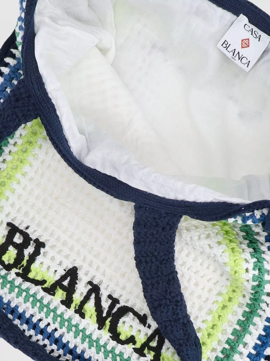 Casablanca Striped Cotton Shoulder Bag