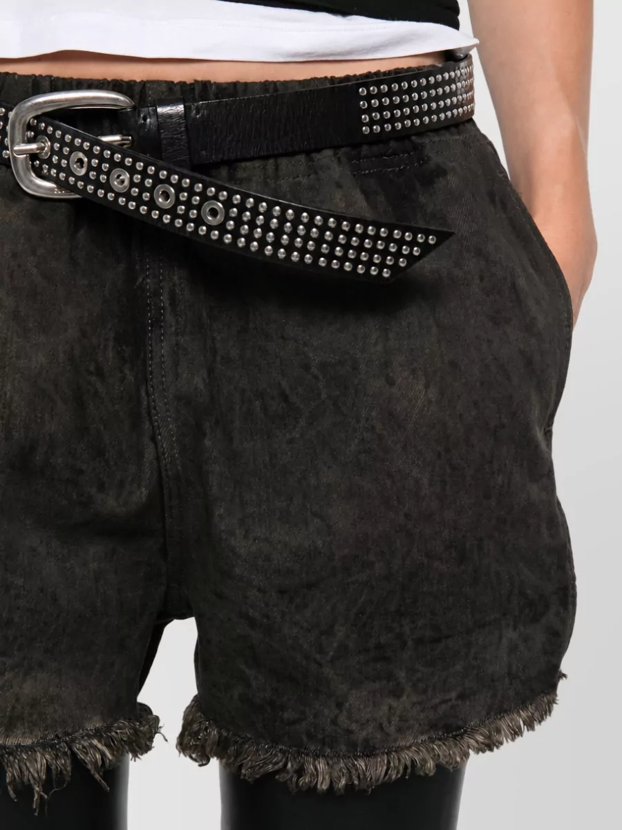 Rick Owens Cotton High-Rise Denim Shorts