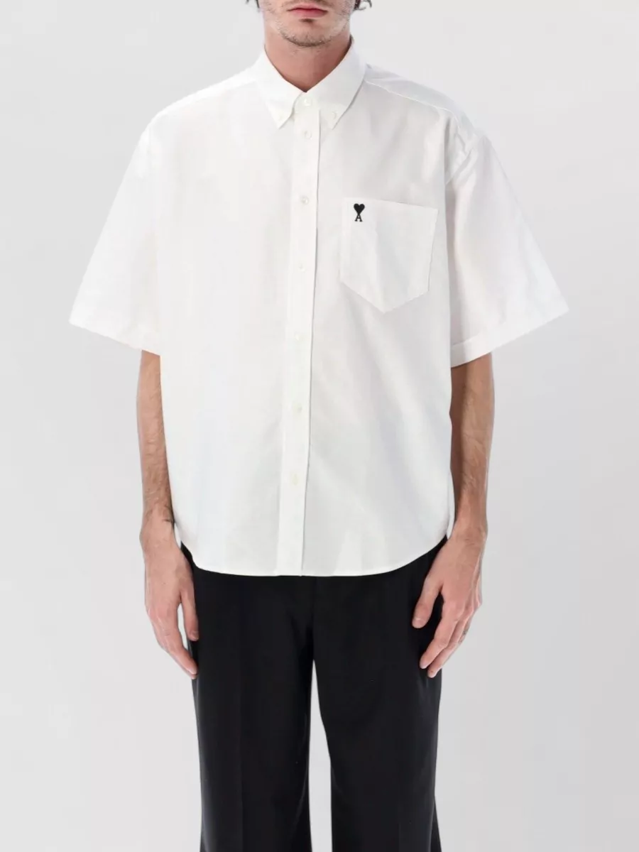 Ami Paris Cotton boxy short sleeve bowling shirt