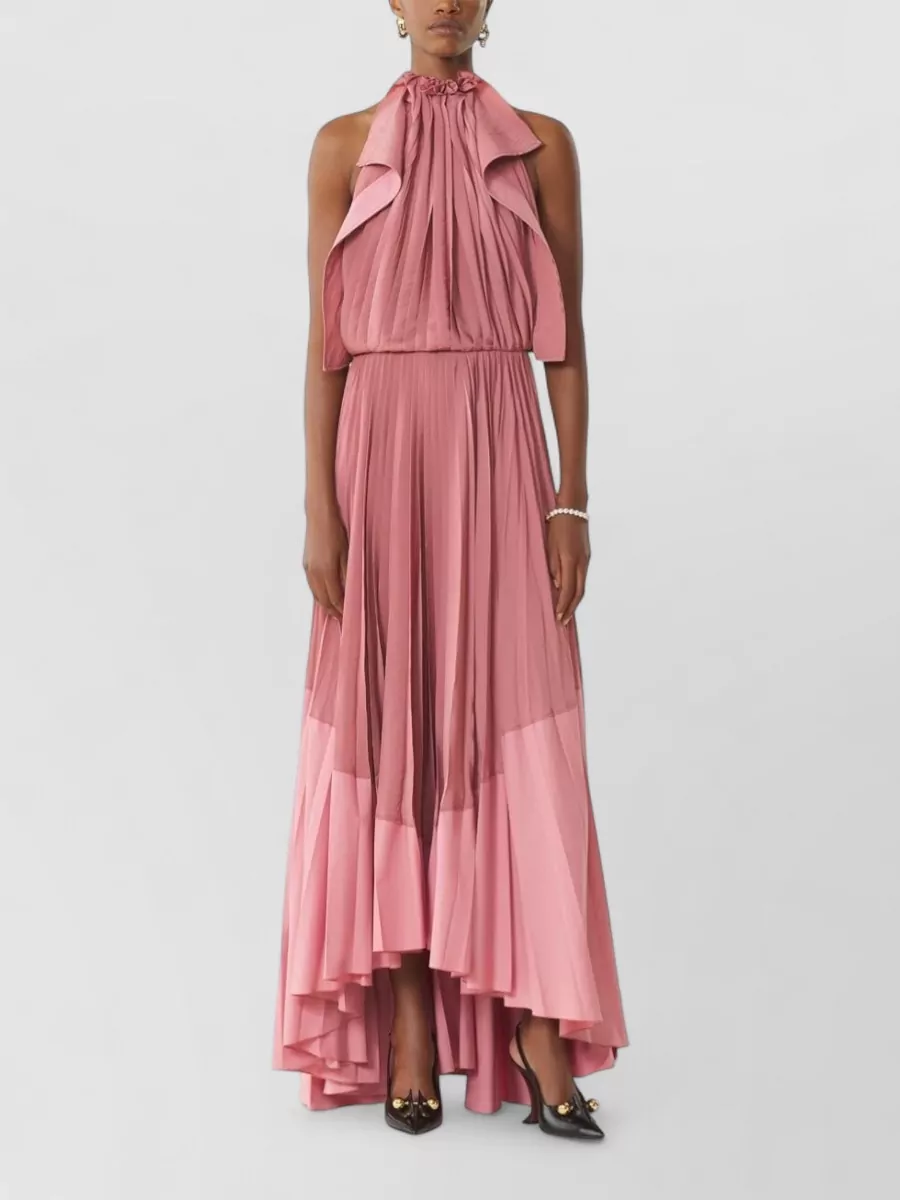 Lanvin Pleated Halterneck Maxi Dress