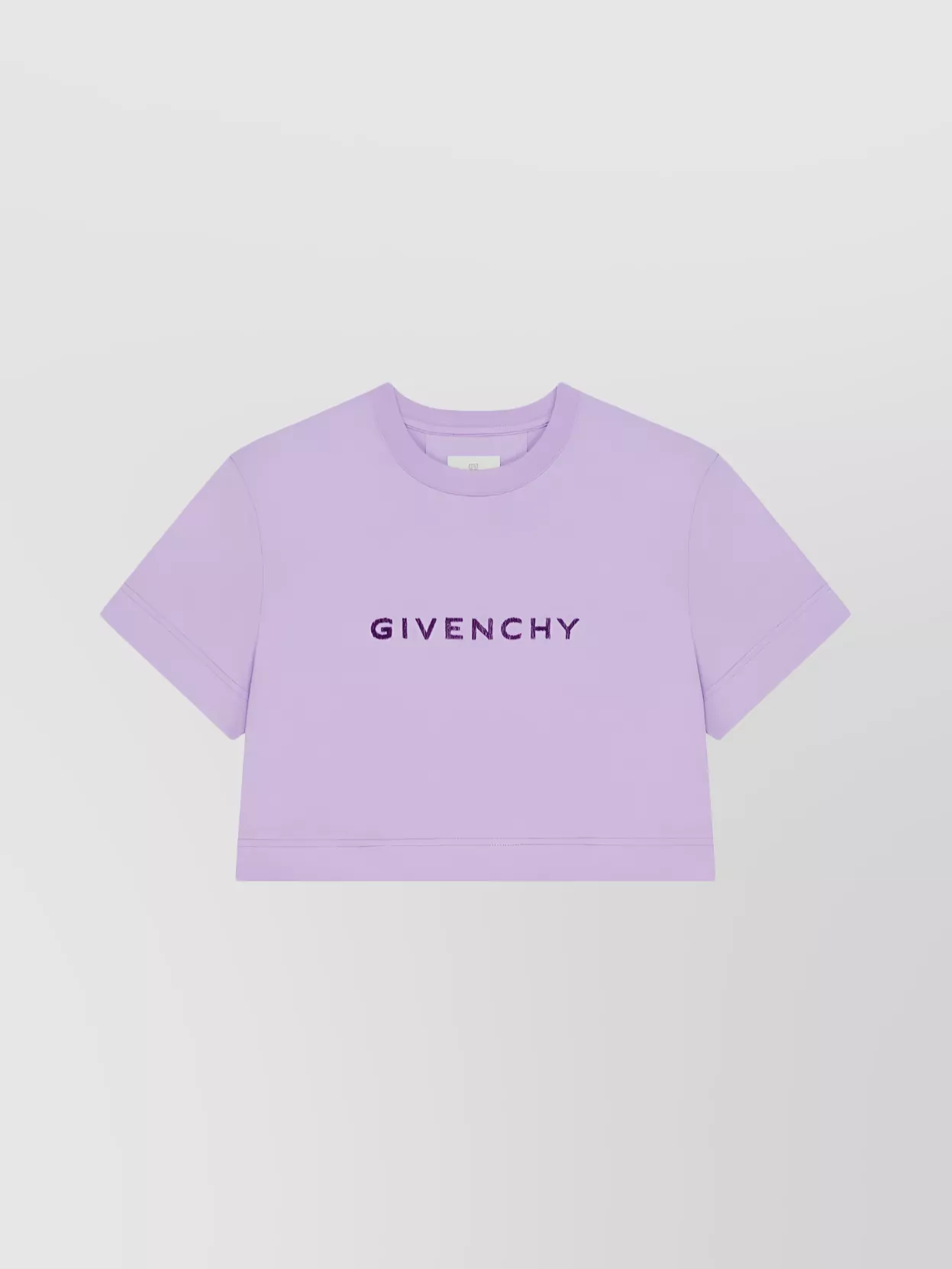 Shop Givenchy Cropped Crew Neck T-shirt With Signature Tufted Design In Pastel