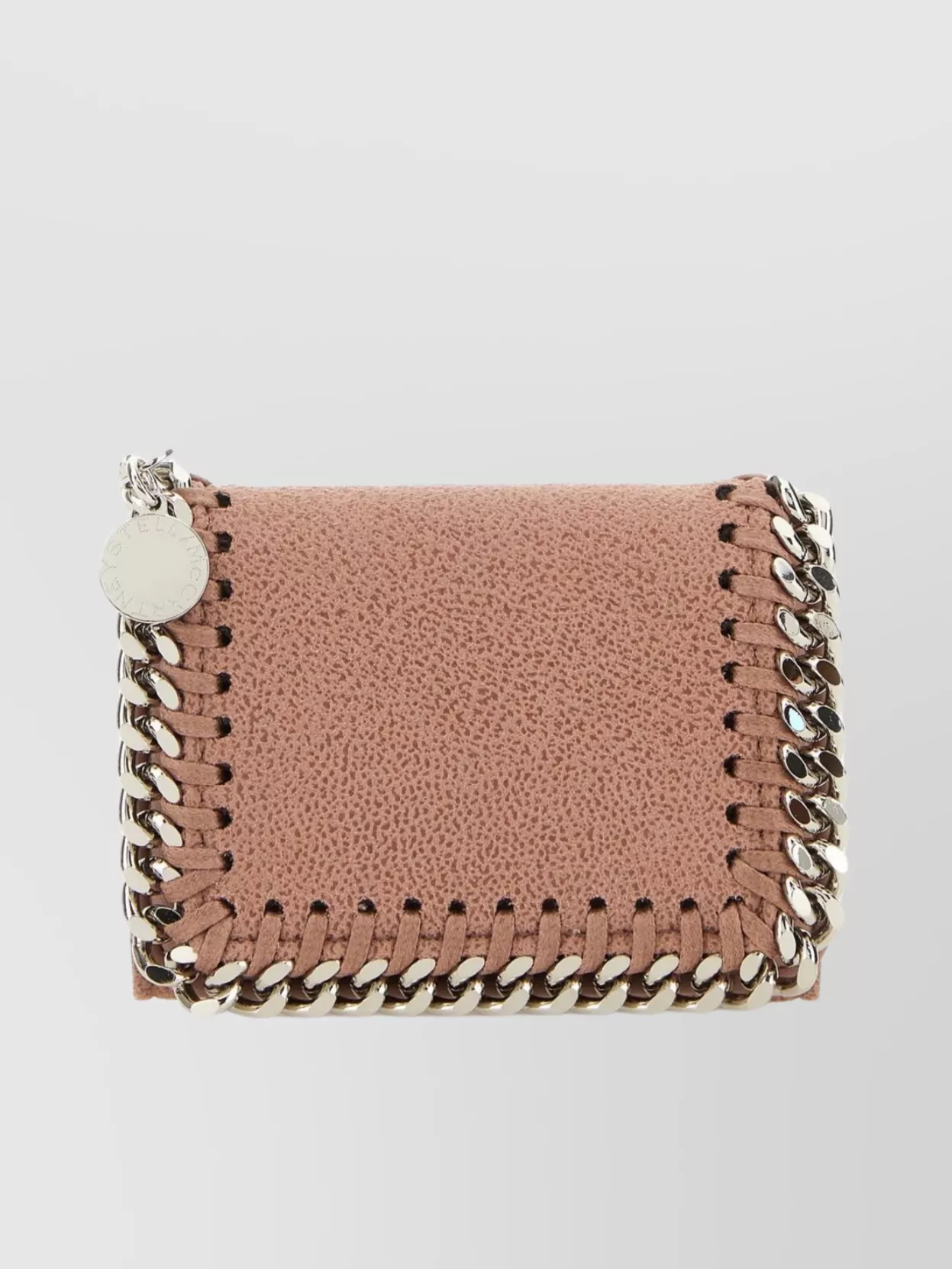 Shop Stella Mccartney Fold-over Top Wallet With Shaggy Deer Material