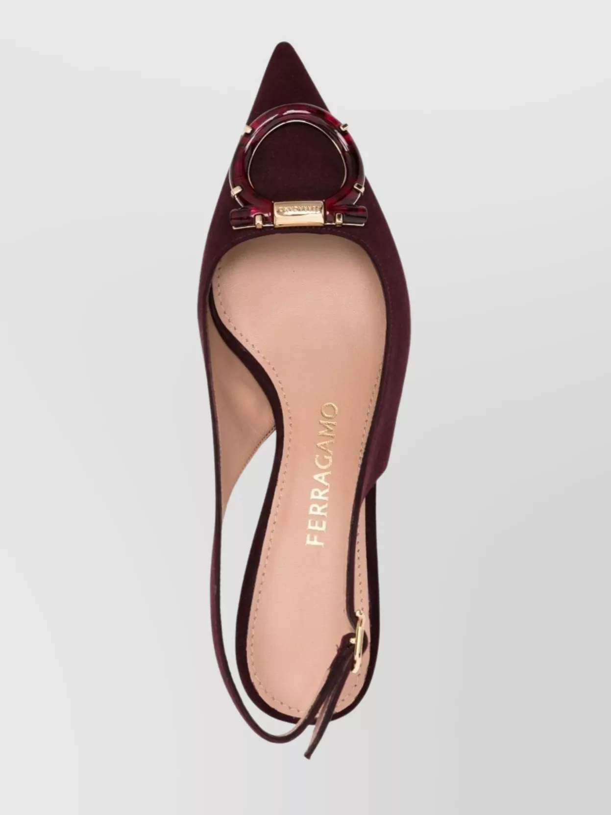 Ferragamo Suede Pointed Toe Slingback Pumps