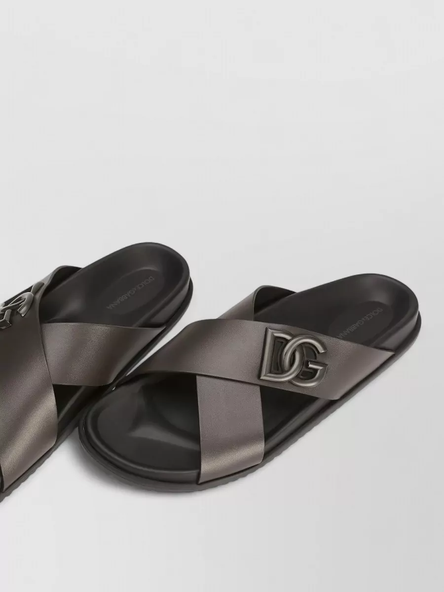 Dolce&Gabbana Sandals Flat Sole Open Toe Crossed Straps