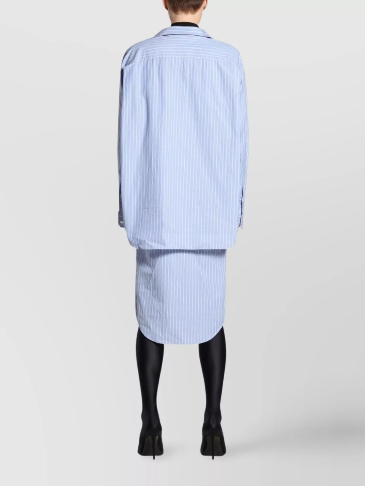 Balenciaga Layered Bb Classic Chemisier Dress In Blue