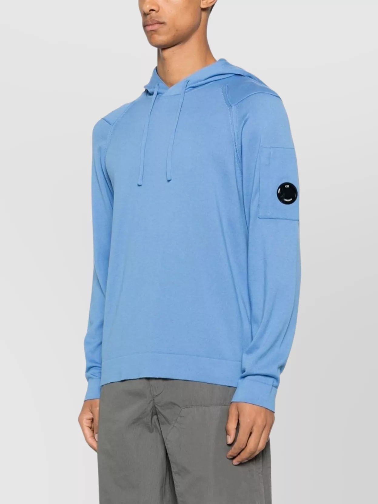 C.p. Company Patched Arm Hooded Sweater
