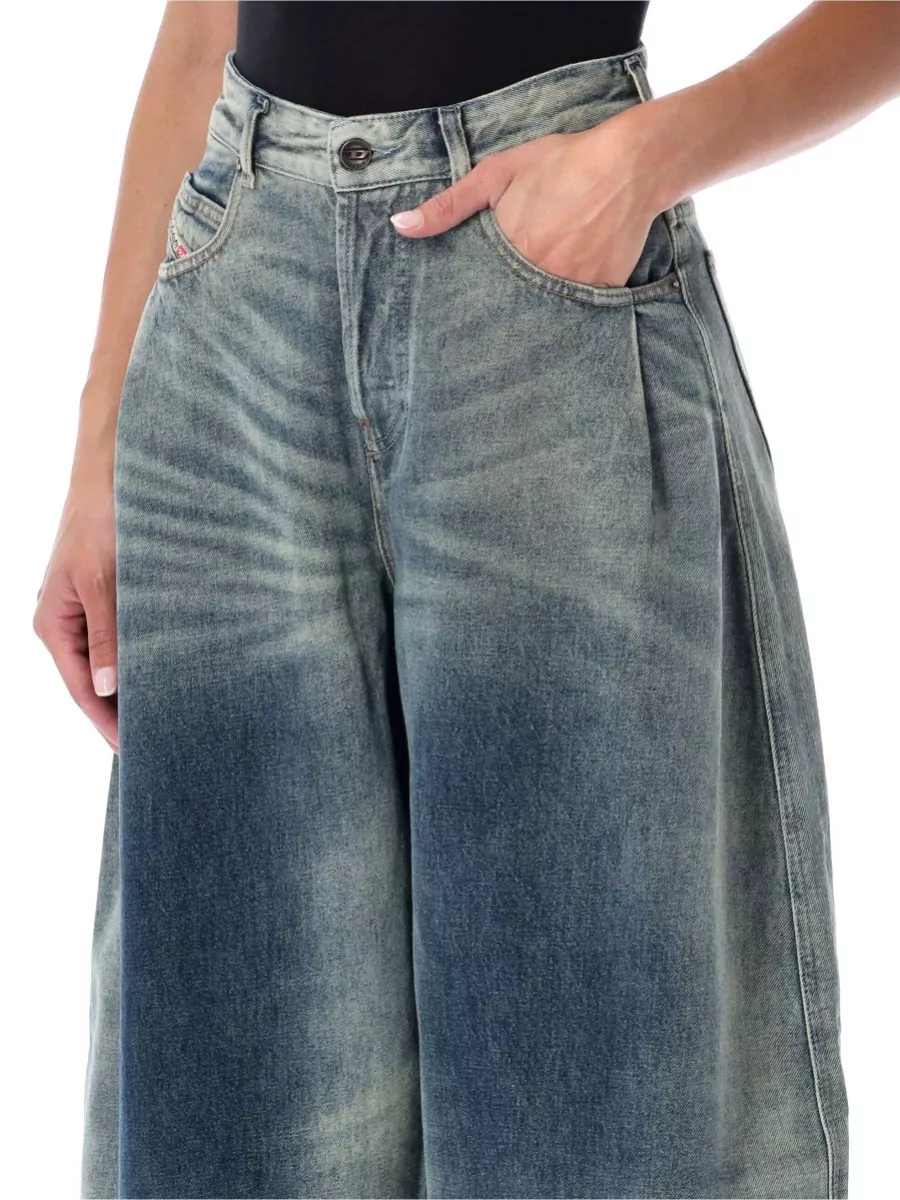 Diesel Denim High-Rise Wide-Barrel Jeans