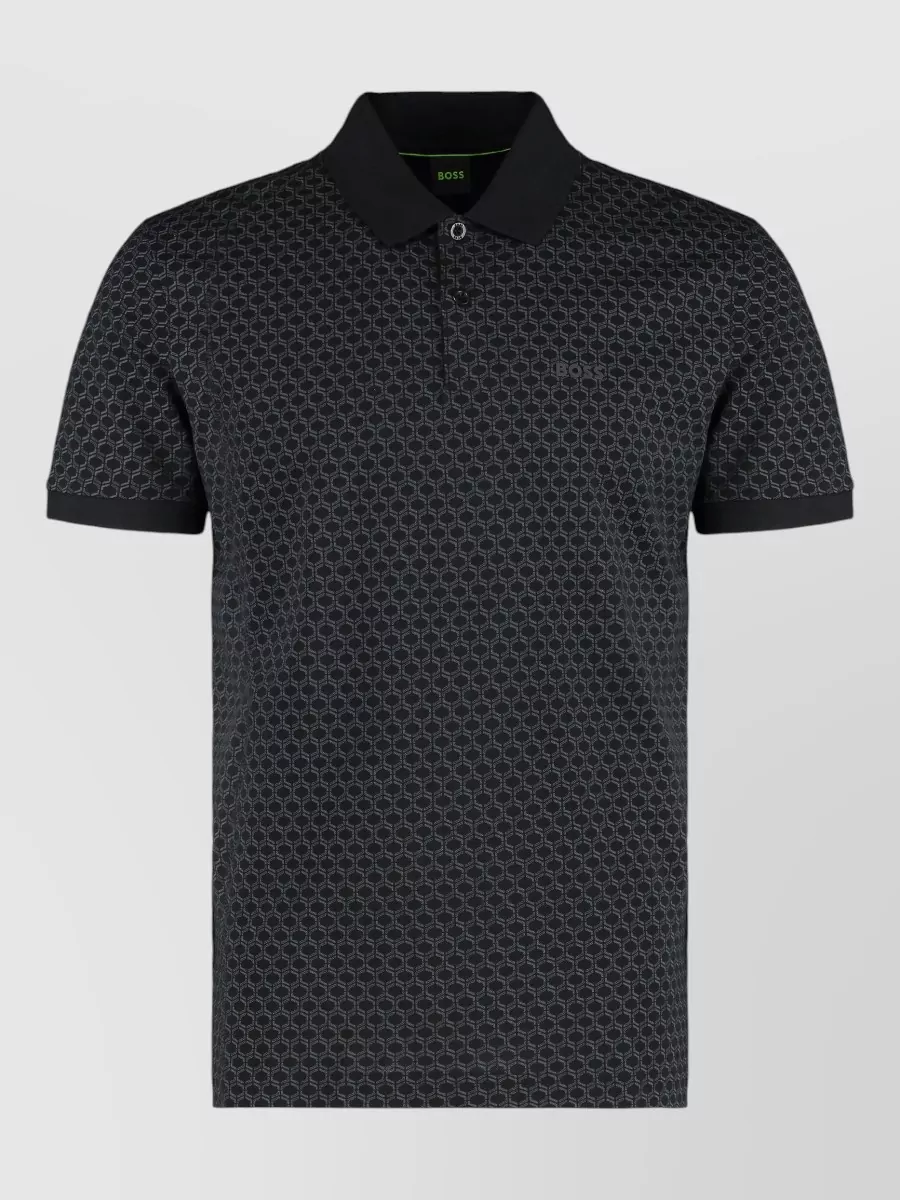 Boss Cotton printed regular-fit polo shirt
