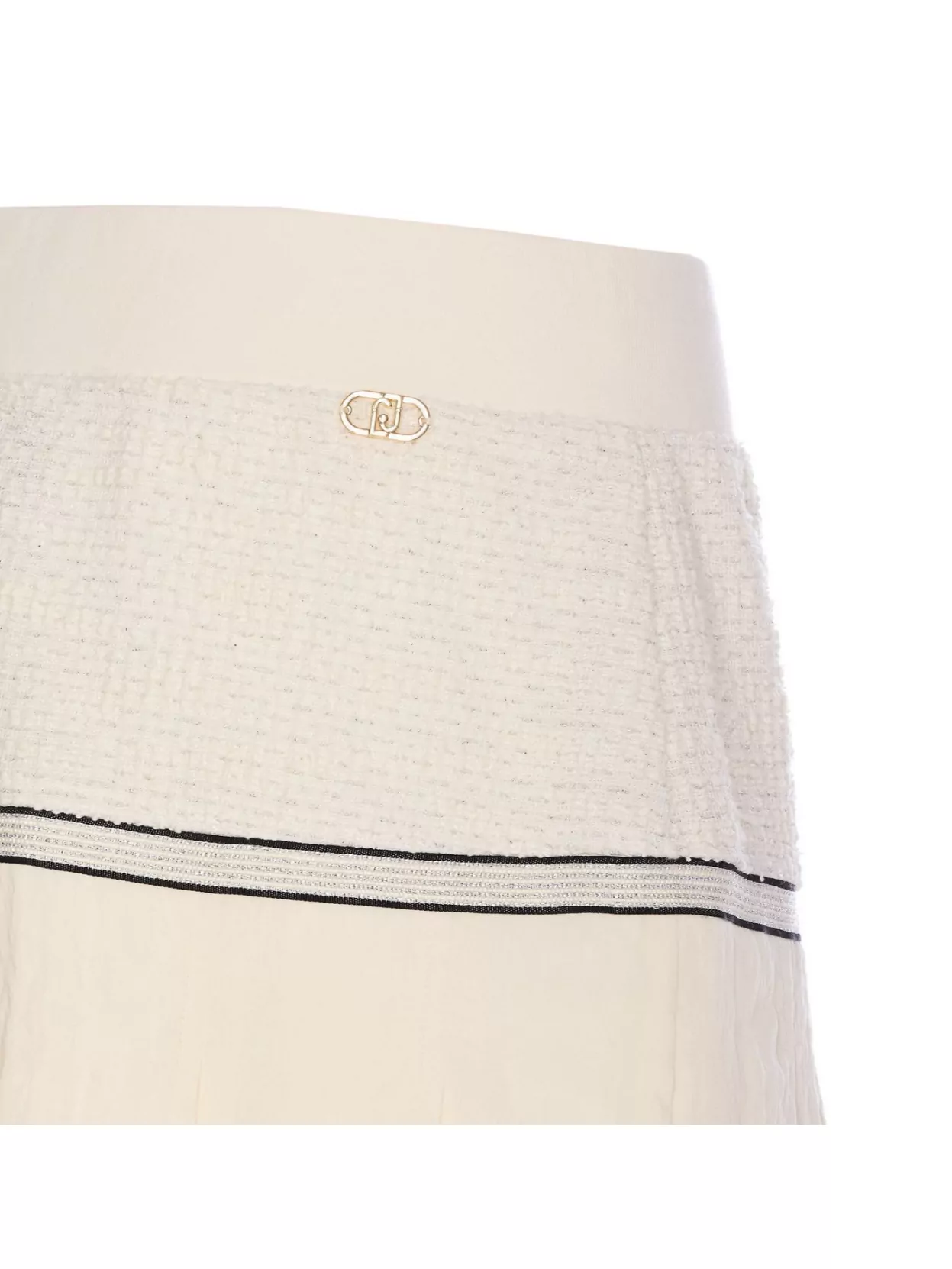 Liu •jo Flared Skirt With Contrast Trim And Pleated Design