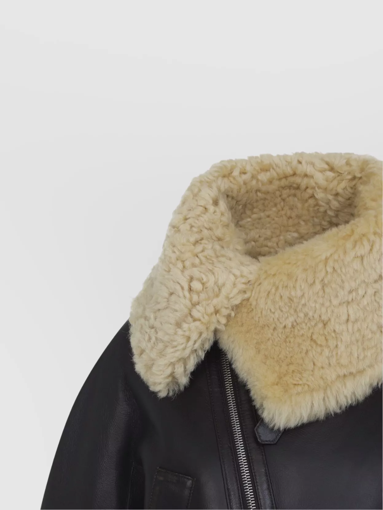 Jacquemus Aviator Style Cropped Leather Jacket