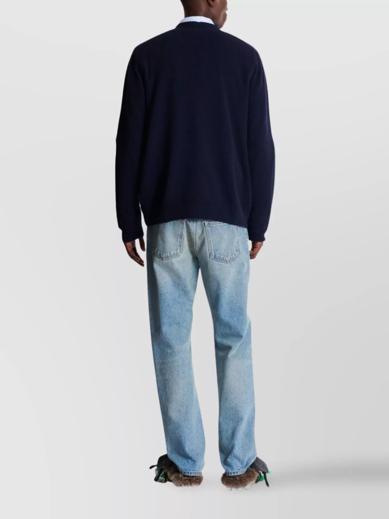 Balmain V-Neck Blazer With Ribbed Cuffs And Hem