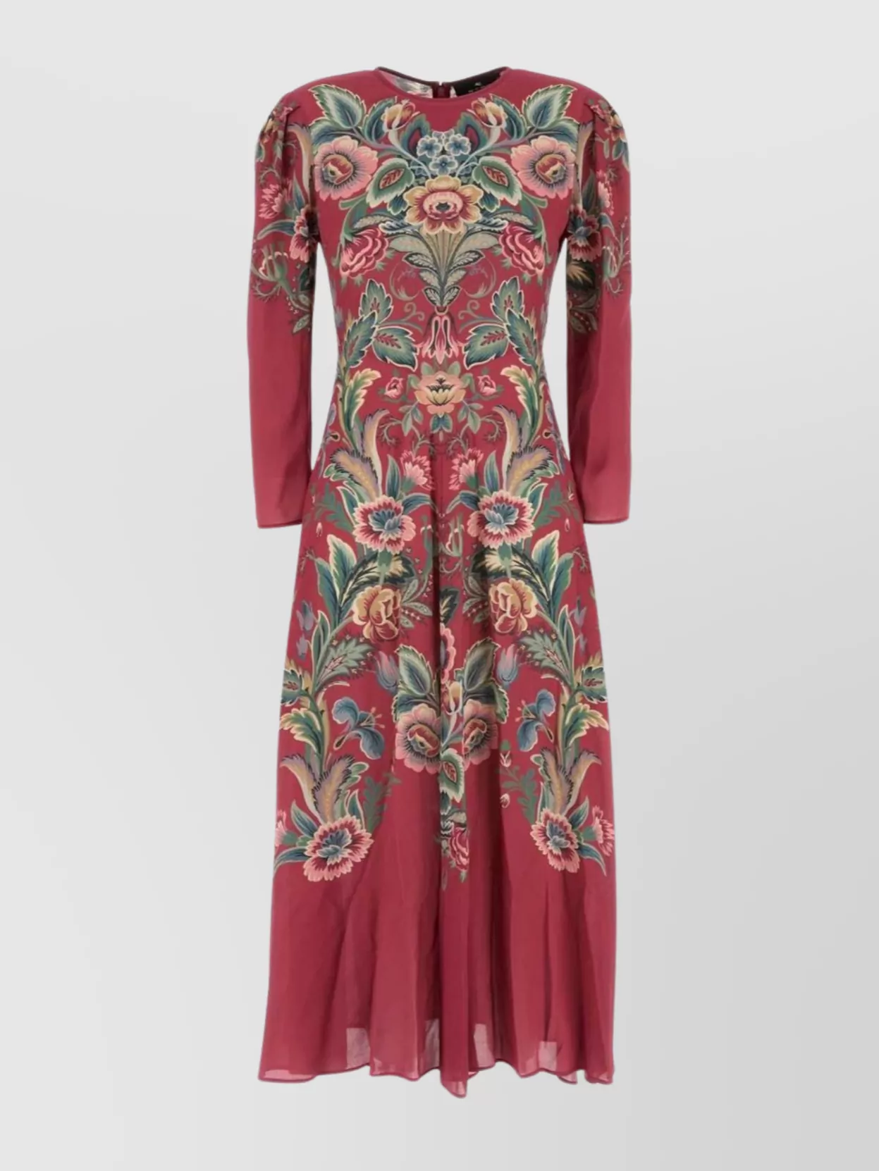 Etro Floral Embroidery Long Sleeves Midi Dress
