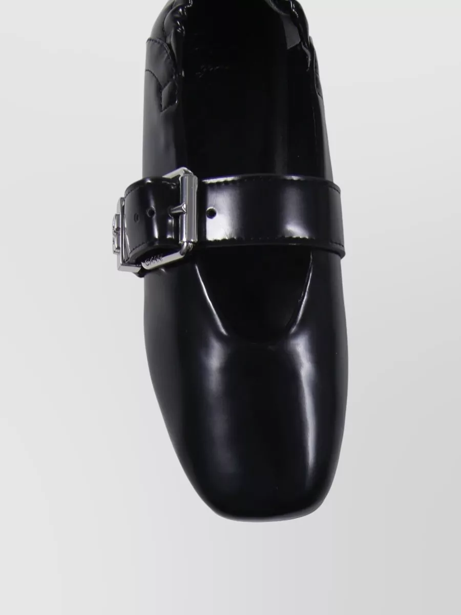 Ganni Ballerina Shoes Square Toe Buckle Detail