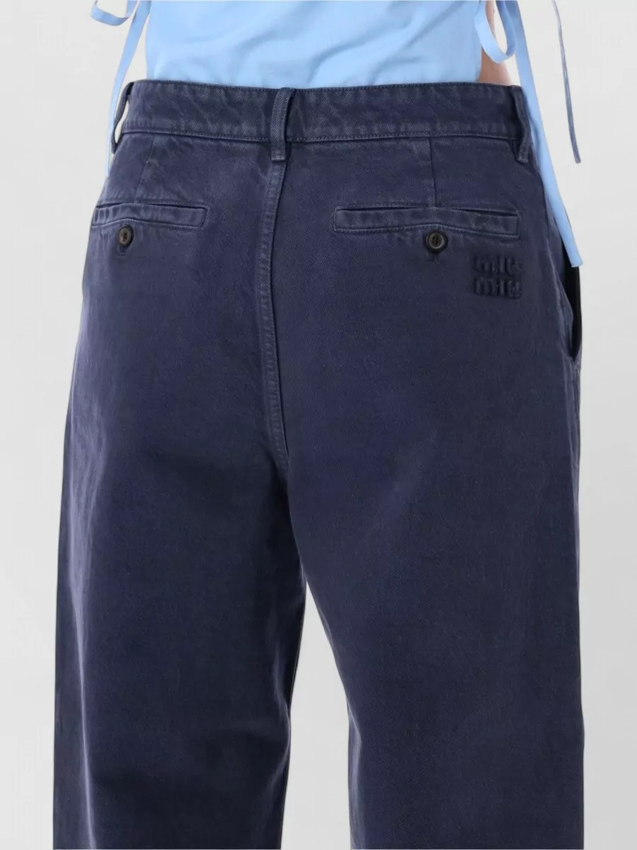 Miu Miu Cotton Straight-Leg Trousers