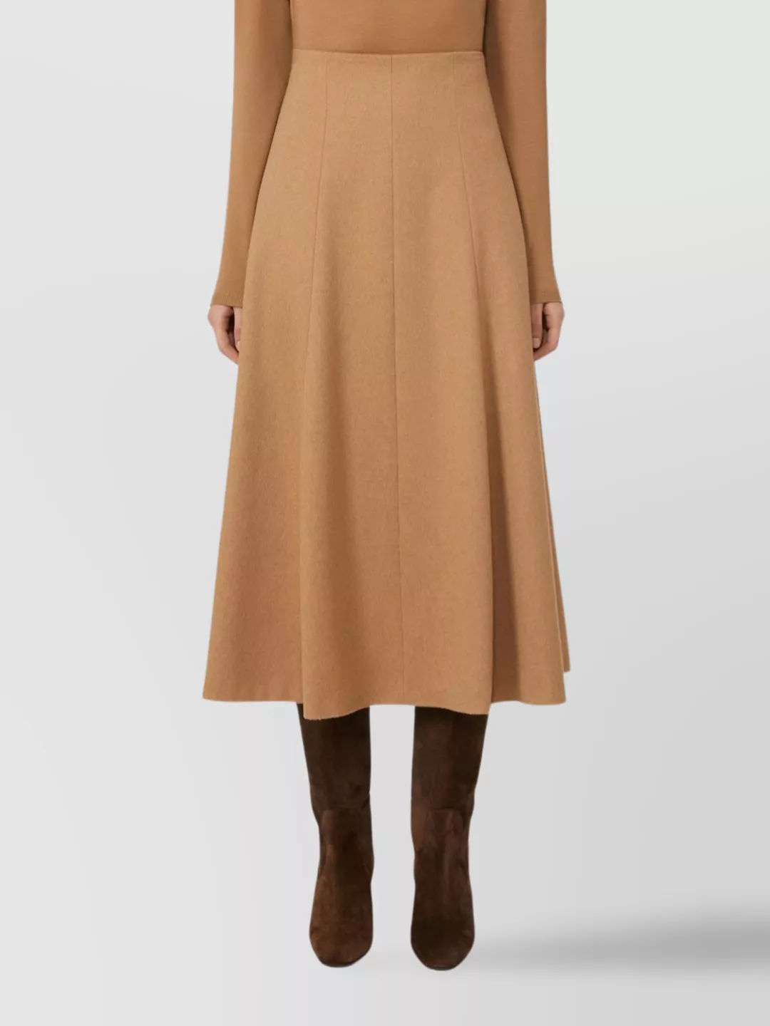 Max Mara Flared Midi Skirt Seam Detailing